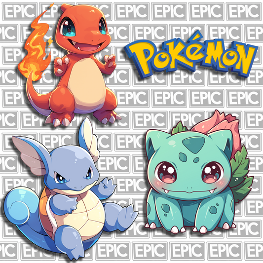Gen 1 Starters 2nd Evo Kiss-Cut Sticker