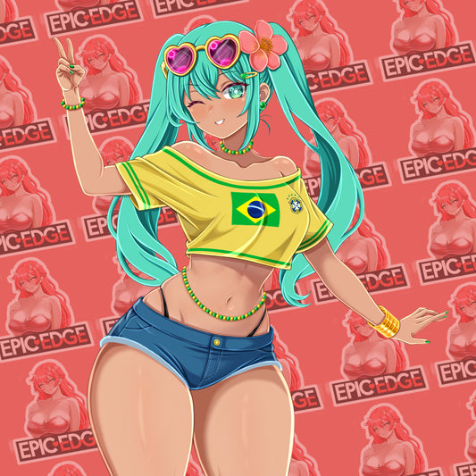 Hatsune Miku Brazil Kiss-Cut Sticker