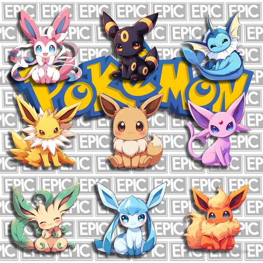 Eevee and Evolutions Kiss-Cut Sticker